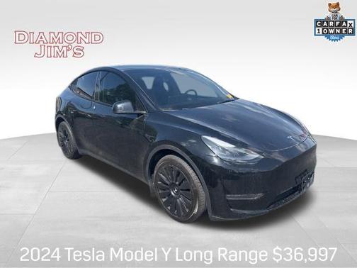Solid Black 2024 Tesla Model Y Long Range Dual Motor All-Wheel Drive