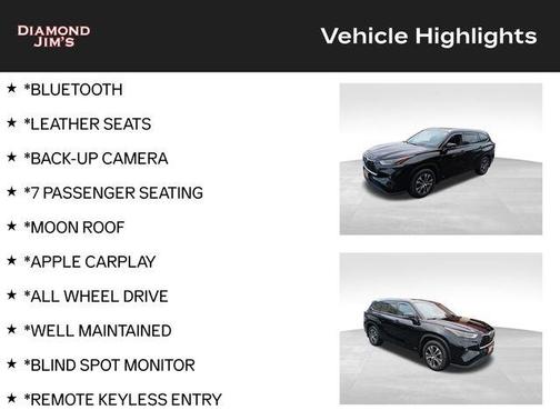 Midnight Black Metallic 2022 Toyota Highlander Hybrid XLE