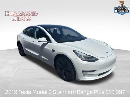 Pearl White Multi-Coat 2019 Tesla Model 3 Standard Range Plus