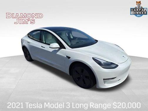 Pearl White Multi-Coat 2021 Tesla Model 3 Long Range