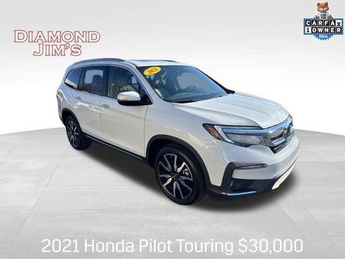 Platinum White Pearl 2021 Honda Pilot Touring 8-Passenger