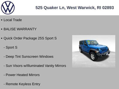 Hydro Blue Pearlcoat 2022 Jeep Wrangler Unlimited Sport