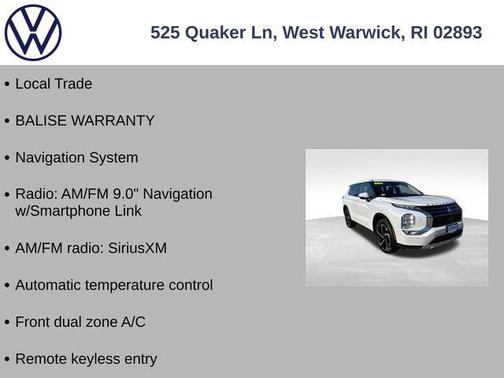 White Diamond 2024 Mitsubishi Outlander SE 2.5 S-AWC