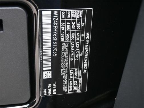 2025 Mercedes-Benz Sprinter 2500 144 WB Standard Roof Passenger
