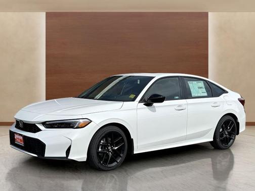 Platinum White Pearl 2026 Honda Civic Hybrid Sport