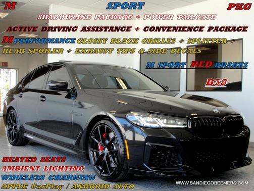Black Sapphire Metallic 2023 BMW 540 540i M SPORT PRO+SHADOWLINE PKG+RED M BRAKES+DR AS
