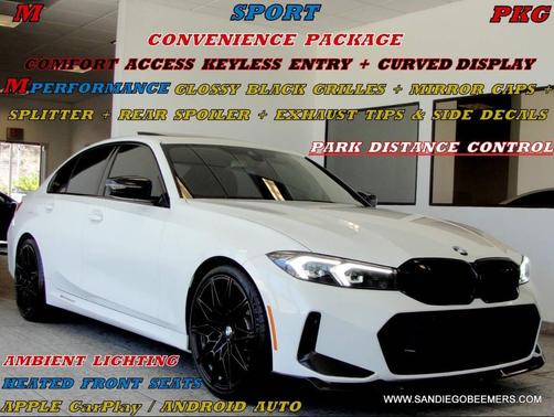 Alpine White 2023 BMW 330 330i M SPORT+SHADOWL+CURVED DISPLAY+ACTIVE DR ASST