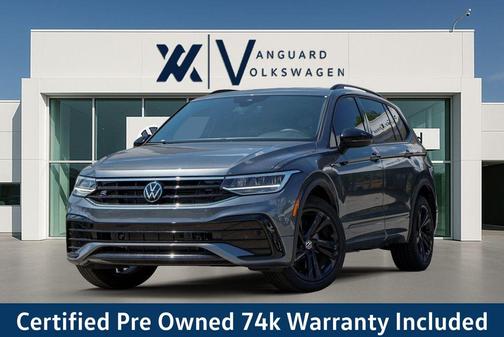 Platinum Gray Metallic 2024 Volkswagen Tiguan 2.0T SE R-Line Black