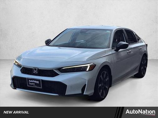 Platinum White Pearl 2025 Honda Civic Hybrid Sport