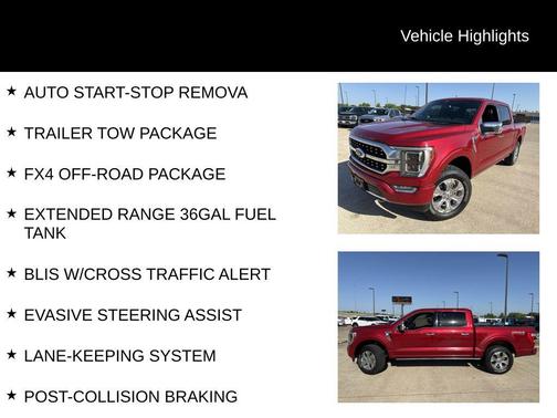 Red Metallic 2022 Ford F-150 Platinum