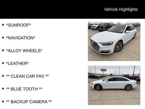 Glacier White Metallic 2019 Audi A8 55