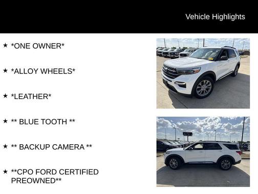 Star White Metallic Tri-Coat 2023 Ford Explorer XLT
