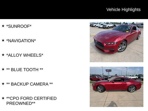 Rapid Red Metallic Tinted Clearcoat 2024 Ford Mustang EcoBoost Premium