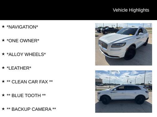 Pristine White Metallic Tri-Coat 2022 Lincoln Nautilus Standard