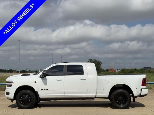 Bright White Clearcoat 2025 RAM 3500 Laramie Mega Cab 4x4 6'4' Box
