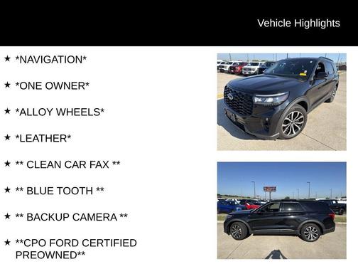 Agate Black Metallic 2025 Ford Explorer ST-Line
