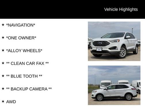 Oxford White 2022 Ford Edge SEL