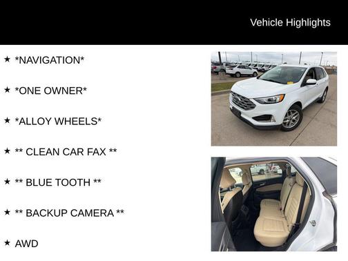 Oxford White 2022 Ford Edge SEL