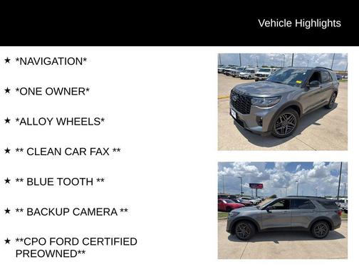 Carbonized Gray Metallic 2025 Ford Explorer ST-Line