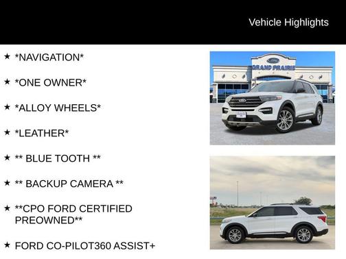 Star White Metallic Tri-Coat 2022 Ford Explorer XLT