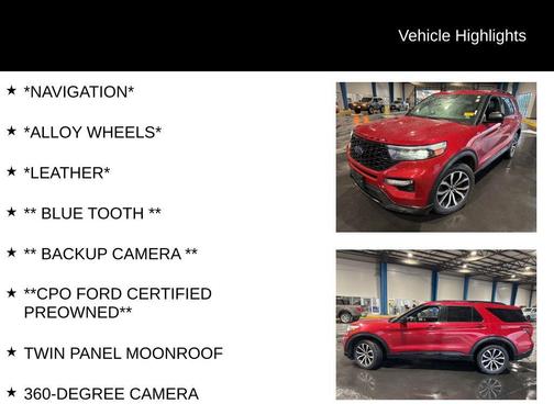 Rapid Red Metallic Tinted Clearcoat 2022 Ford Explorer ST-Line