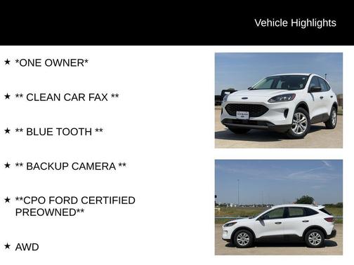 Oxford White 2022 Ford Escape S