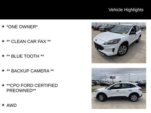 Oxford White 2022 Ford Escape S