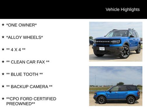 Velocity Blue Metallic 2022 Ford Bronco Sport Outer Banks