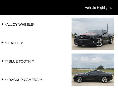Black 2013 Chevrolet Camaro 2SS
