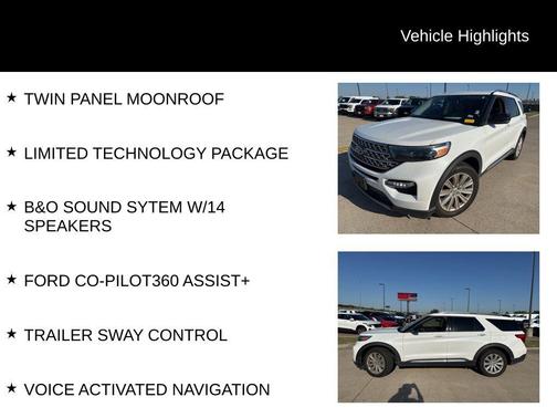 Star White Metallic Tri-Coat 2023 Ford Explorer Limited