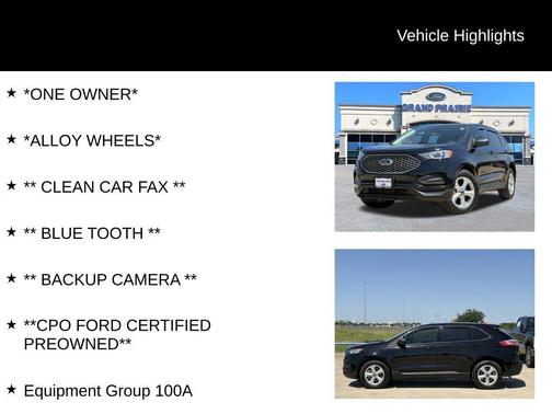 Agate Black Metallic 2024 Ford Edge SE