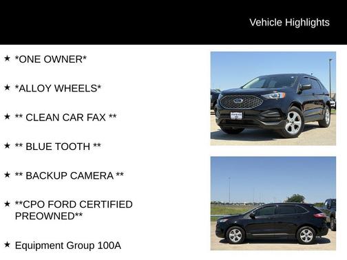 Agate Black Metallic 2024 Ford Edge SE