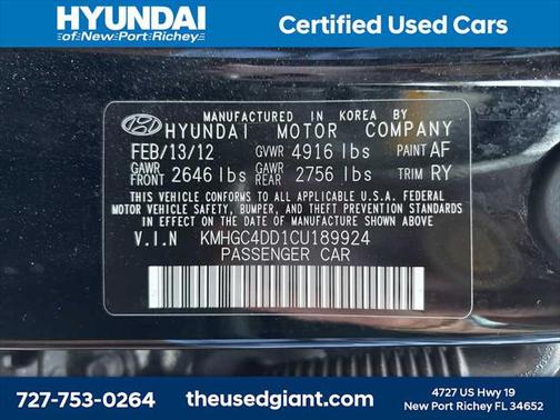 2012 Hyundai Genesis 3.8