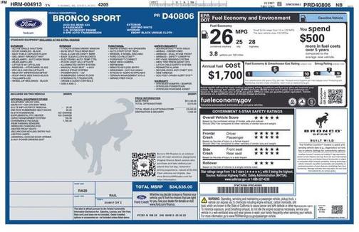 Oxford White 2023 Ford Bronco Sport Big Bend