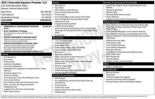 Summit White 2021 Chevrolet Equinox Premier w/1LZ