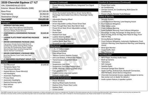 Mosaic Black Metallic 2020 Chevrolet Equinox 1LT