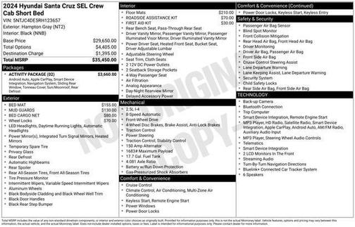 Hampton Gray 2024 Hyundai SANTA CRUZ SEL