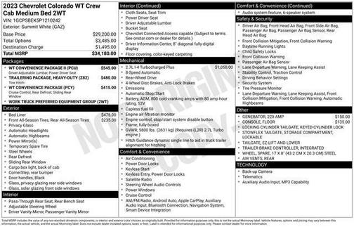 Summit White 2023 Chevrolet Colorado WT
