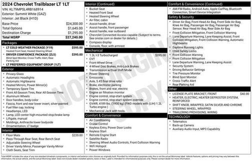 Summit White 2024 Chevrolet Trailblazer LT