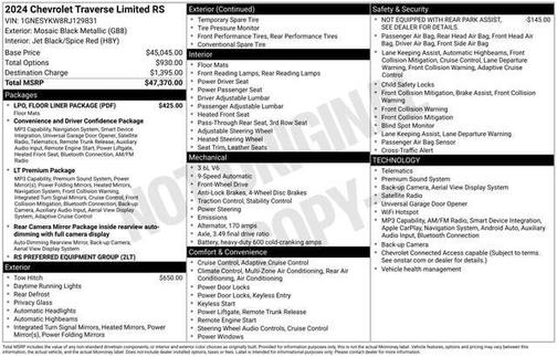Mosaic Black Metallic 2024 Chevrolet Traverse RS