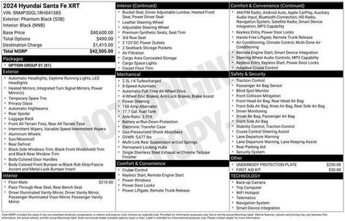 Phantom Black 2024 Hyundai SANTA FE XRT