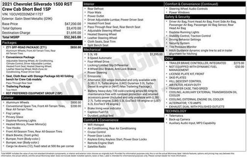 Satin Steel Metallic 2021 Chevrolet Silverado 1500 RST