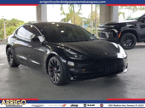 Solid Black 2023 Tesla Model 3 Performance
