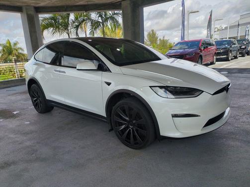 Pearl White Multi-Coat 2022 Tesla Model X Plaid Tri Motor All-Wheel Drive
