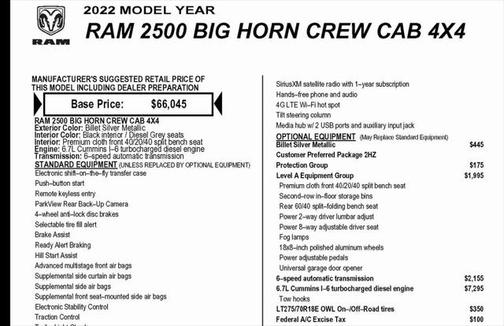 2022 RAM 2500 Big Horn