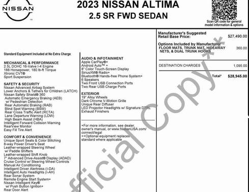2023 Nissan Altima SR FWD