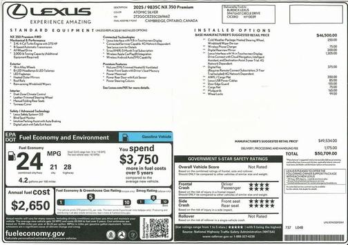 2025 Lexus NX 350 Premium