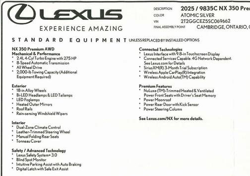 2025 Lexus NX 350 Premium