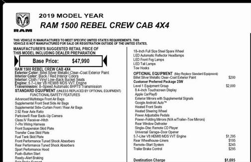 2019 RAM 1500 Rebel