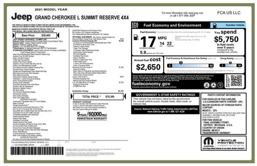 Diamond Black Crystal Pearlcoat 2021 Jeep Grand Cherokee L Summit